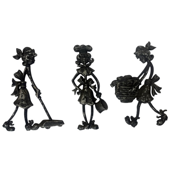 VTG Set Of 3 Vintage Metal Sexton Wall Hangings Plaques Housework Chores 1971 - Picture 1 of 10